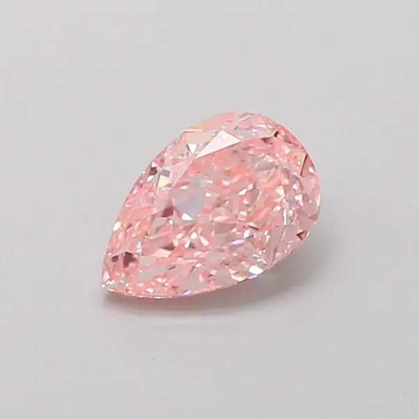 0.68ct PEAR Fancy Vivid Pink VS1 Coloured Lab diamond