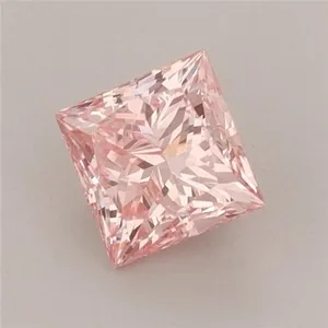 0.78ct PRINCESS Fancy Vivid Pink VS2 Coloured Lab diamond