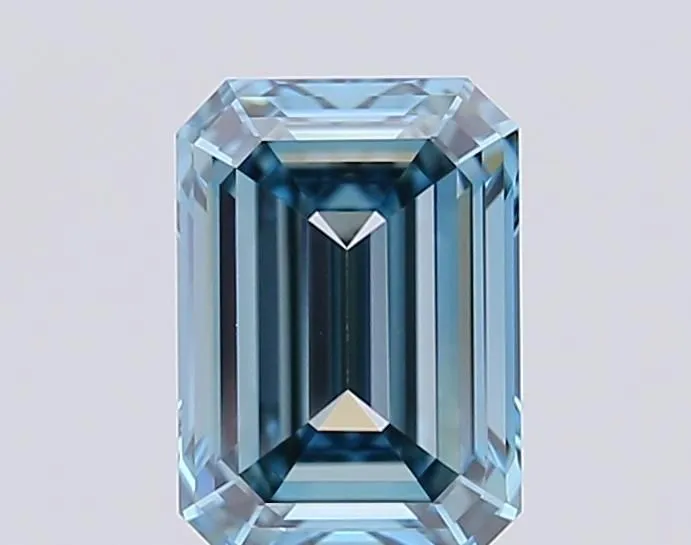 1.35ct EMERALD Fancy Intense Greenish Blue VVS1 Coloured Lab diamond
