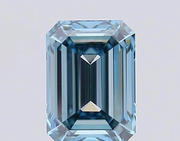 1.35ct EMERALD Fancy Intense Greenish Blue VVS1 Coloured Lab diamond