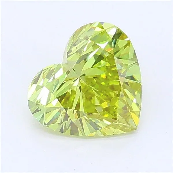 1.01ct HEART Fancy Intense Greenish Yellow VS2 Coloured Lab diamond