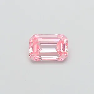 0.57ct EMERALD Fancy Intense Pink VVS2 Coloured Lab diamond