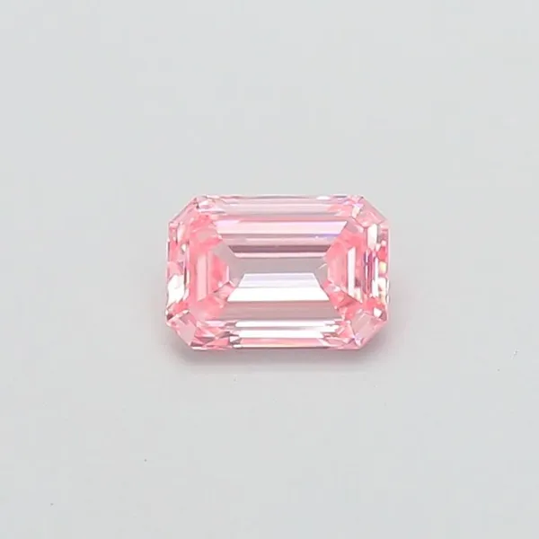 0.57ct EMERALD Fancy Intense Pink VVS2 Coloured Lab diamond