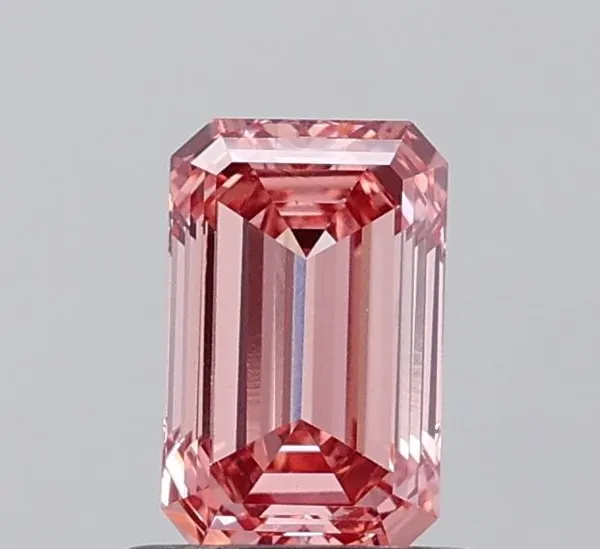 1.04ct EMERALD Fancy Intense Brownish Pink VS2 Coloured Lab diamond