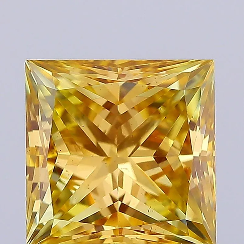 1.11ct PRINCESS Fancy Brownish Yellow VS2 Coloured Lab diamond