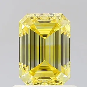 1.02ct EMERALD Fancy Intense Yellow VS1 Coloured Lab diamond
