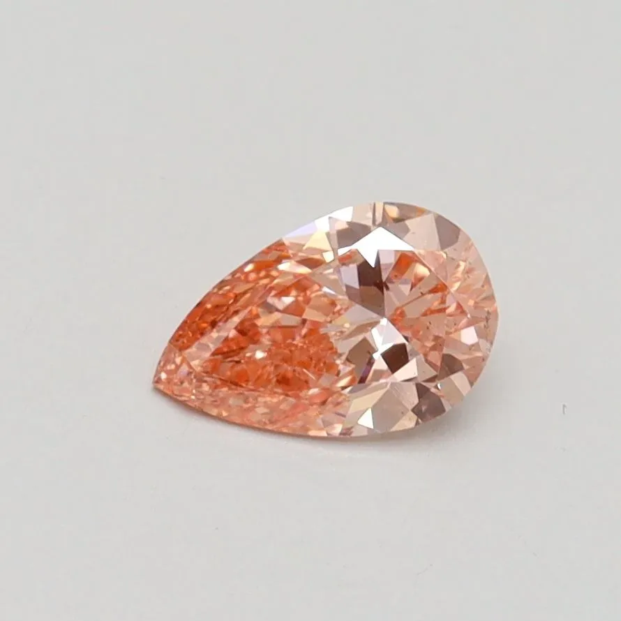 0.45ct PEAR Fancy Intense Pink VS2 Coloured Lab diamond
