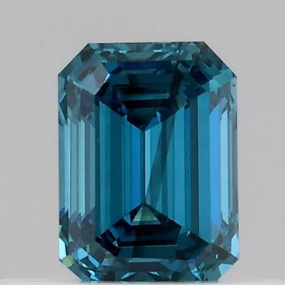 0.4ct EMERALD Fancy Vivid Blue SI1 Coloured Lab diamond