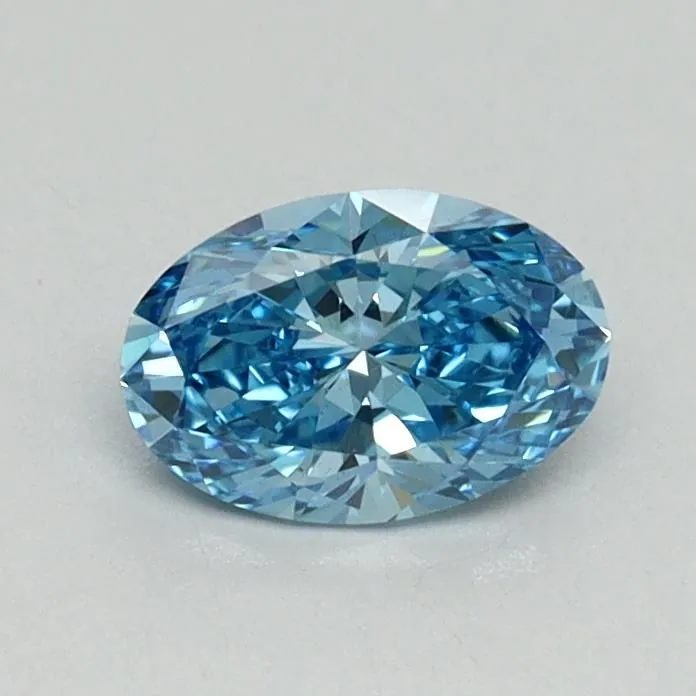0.58ct OVAL Fancy Vivid Blue VS1 Coloured Lab diamond