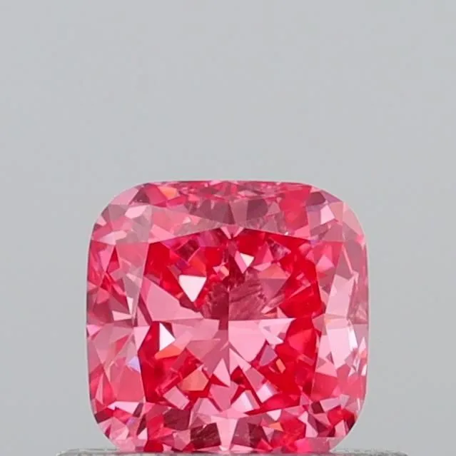 0.54ct CUSHION Fancy Vivid Pink VS1 Coloured Lab diamond