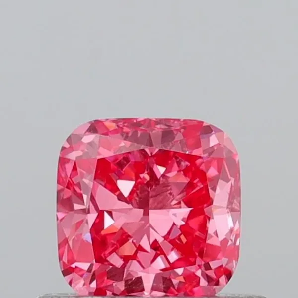 0.54ct CUSHION Fancy Vivid Pink VS1 Coloured Lab diamond