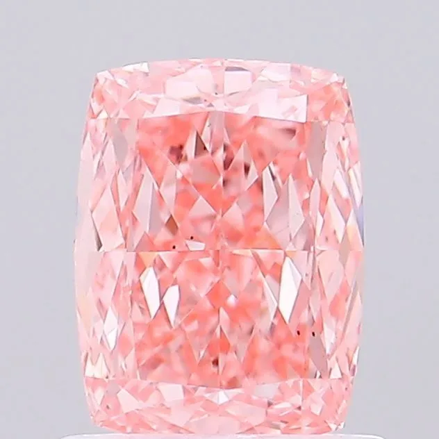 1.02ct CUSHION Fancy Vivid Pink VS1 Coloured Lab diamond