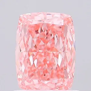 1.02ct CUSHION Fancy Vivid Pink VS1 Coloured Lab diamond