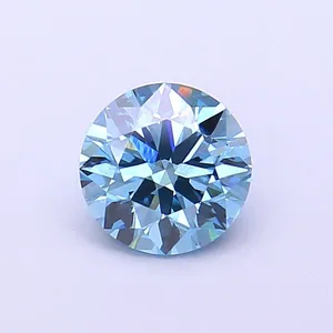 1.08ct ROUND Fancy Vivid Blue VS1 Coloured Lab diamond