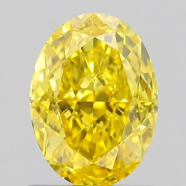 0.93ct OVAL Fancy Vivid Yellow VS1 Coloured Lab diamond