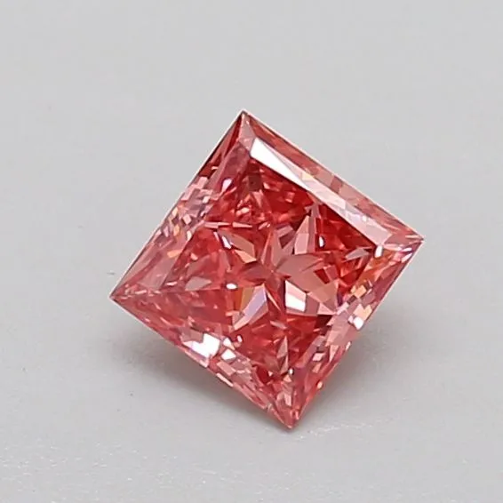 0.40ct PRINCESS Fancy Vivid Pink SI1 Coloured Lab diamond