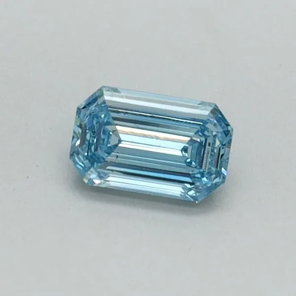 0.32ct EMERALD Fancy Vivid Blue VS1 Coloured Lab diamond