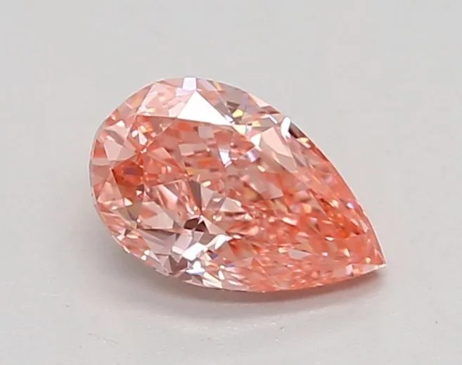 0.60ct PEAR Fancy Vivid Pink VVS2 Coloured Lab diamond