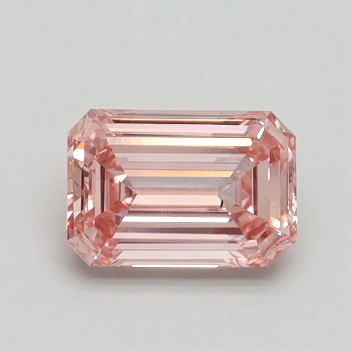 0.70ct EMERALD Fancy Intense Pink VS2 Coloured Lab diamond