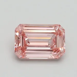 0.7ct EMERALD Fancy Intense Pink VS2 Coloured Lab diamond