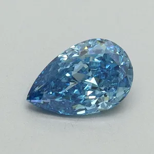 0.54ct PEAR Fancy Vivid Blue VS2 Coloured Lab diamond