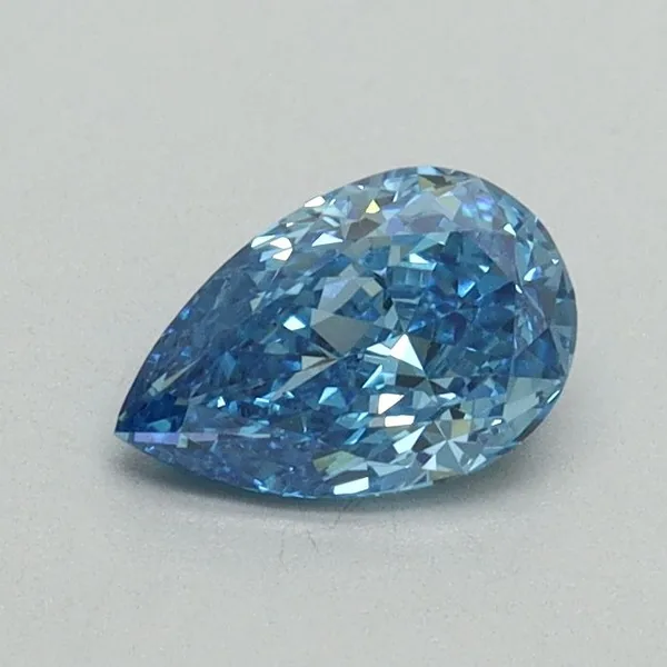 0.54ct PEAR Fancy Vivid Blue VS2 Coloured Lab diamond