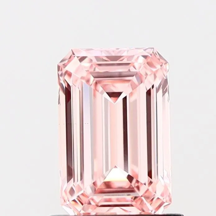1.03ct EMERALD Fancy Intense Pink VS1 Coloured Lab diamond