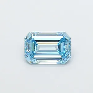 0.99ct EMERALD Fancy Vivid Blue VS1 Coloured Lab diamond