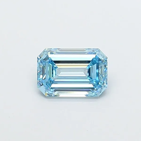 0.99ct EMERALD Fancy Vivid Blue VS1 Coloured Lab diamond