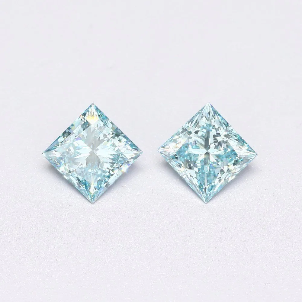 2.95ct PRINCESS Fancy Vivid Blue VVS2 Coloured Lab diamond
