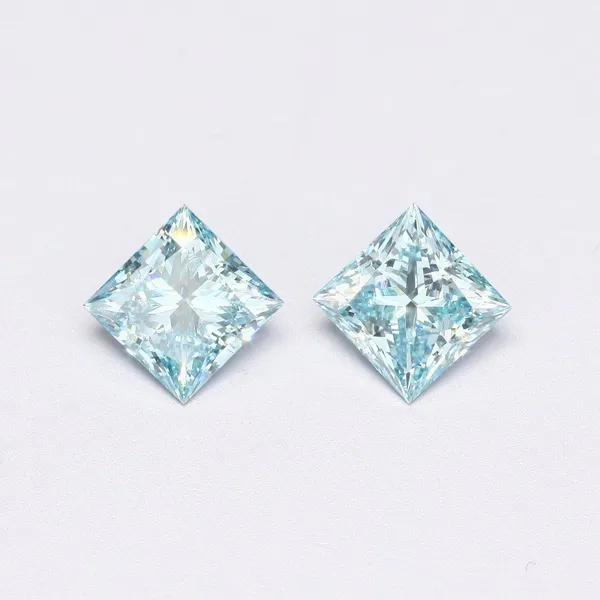 2.95ct PRINCESS Fancy Vivid Blue VVS2 Coloured Lab diamond