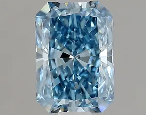 0.92ct RADIANT Fancy Vivid Blue VS1 Coloured Lab diamond