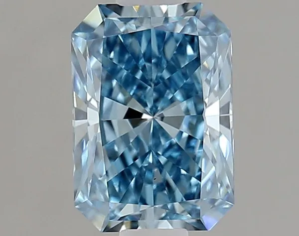 0.92ct RADIANT Fancy Vivid Blue VS1 Coloured Lab diamond