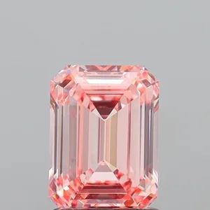 1.78ct EMERALD Fancy Intense Pink VS1 Coloured Lab diamond