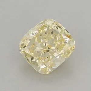 0.7ct CUSHION Fancy Light Yellow VS1 Coloured Lab diamond