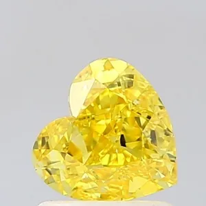 0.99ct HEART Fancy Vivid Yellow VS1 Coloured Lab diamond
