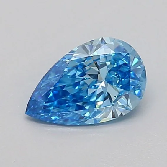 0.51ct PEAR Fancy Vivid Blue VS1 Coloured Lab diamond