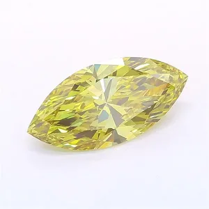 1.66ct MARQUISE Fancy Intense Grayish Yellow VS1 Coloured Lab diamond
