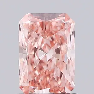 0.68ct RADIANT Fancy Vivid Pink VVS2 Coloured Lab diamond