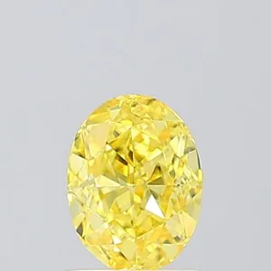 1ct OVAL Fancy Vivid Yellow VS1 Coloured Lab diamond