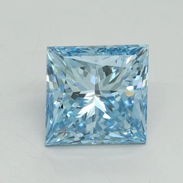 1.69ct PRINCESS Fancy Vivid Blue VS1 Coloured Lab diamond