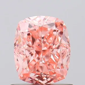 1.06ct CUSHION Fancy Vivid Orangey Pink VVS2 Coloured Lab diamond
