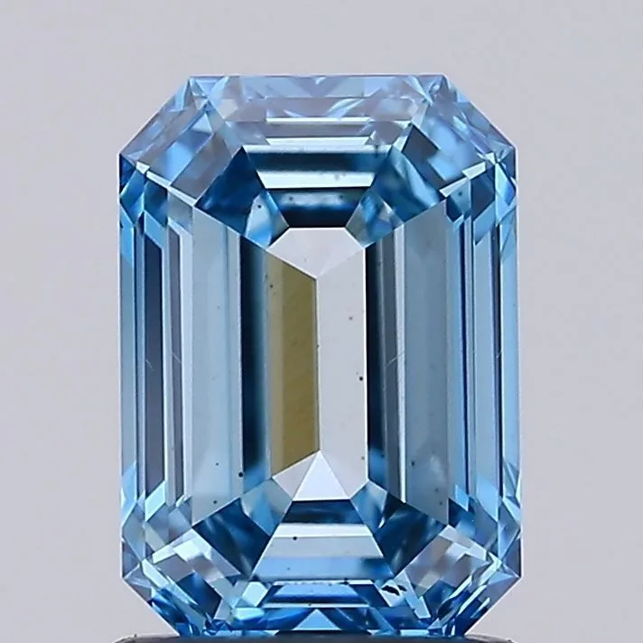 1.50ct EMERALD Fancy Vivid Blue VS2 Coloured Lab diamond