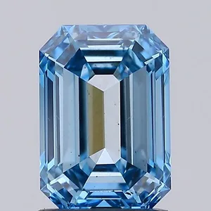 1.5ct EMERALD Fancy Vivid Blue VS2 Coloured Lab diamond