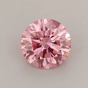 0.64ct ROUND Fancy Vivid Pink VVS2 Coloured Lab diamond