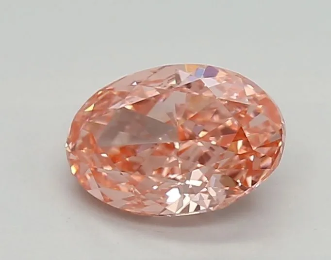 0.94ct OVAL Fancy Vivid Pink VVS2 Coloured Lab diamond