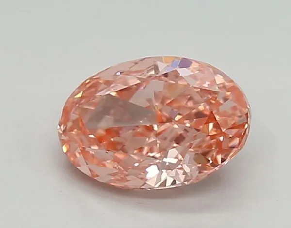 0.94ct OVAL Fancy Vivid Pink VVS2 Coloured Lab diamond