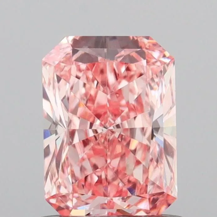 0.83ct RADIANT Fancy Vivid Pink VS1 Coloured Lab diamond