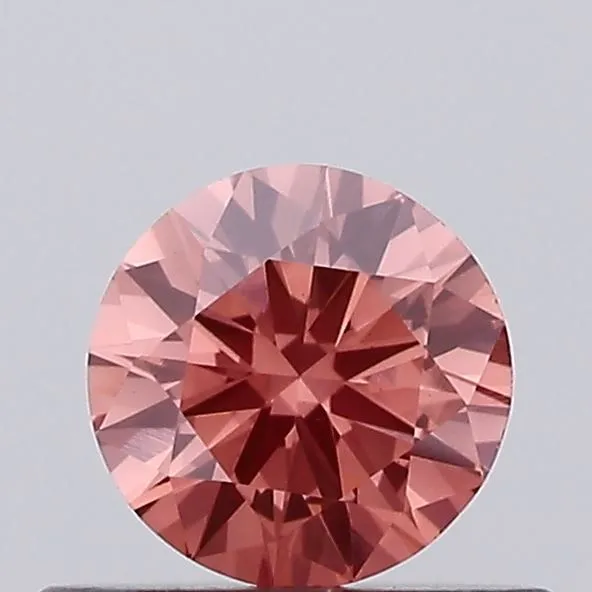 0.4ct ROUND Fancy Vivid Brown Pink VVS2 Coloured Lab diamond