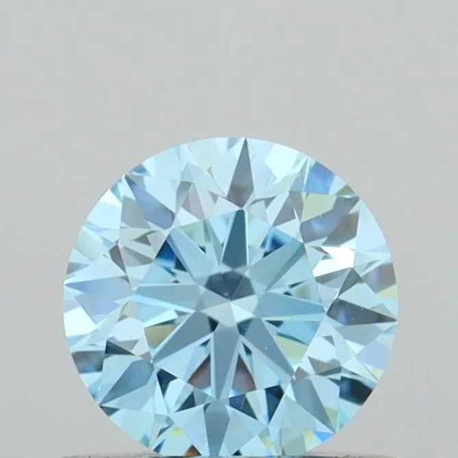 0.52ct ROUND Fancy Vivid Blue VVS2 Coloured Lab diamond